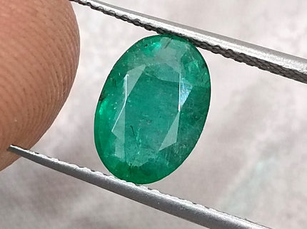 GSI Certified 1.67ct Deep Glass Green Zambian Emerald