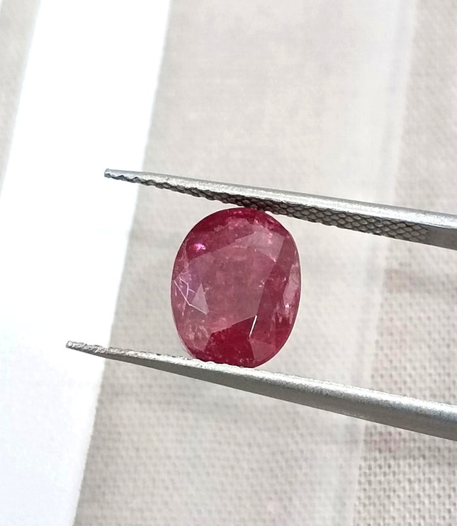 2.23ct Untreated Natural Ruby SGL Certified Deep Rasberry Red Oval Loose Stone