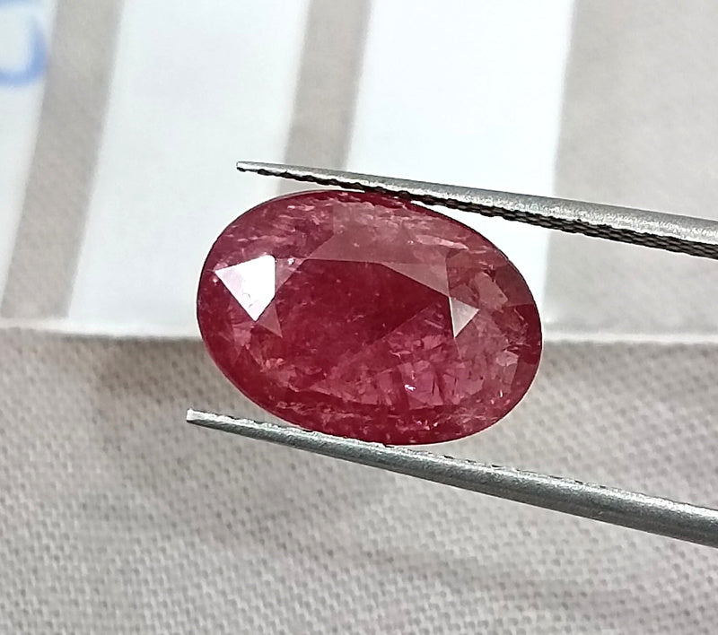 3.29ct Untreated Natural Mozambique Ruby Rasberry Red SGL Certified Oval Loose Gemstone