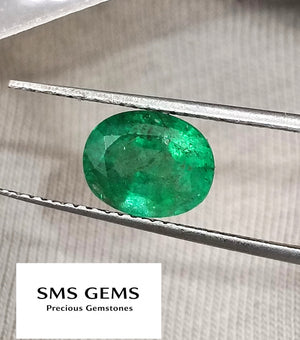 Panjshir Emerald 1.61ct Certified Natural Vivid Medium Deep Green Oval cut Loose Gemstone