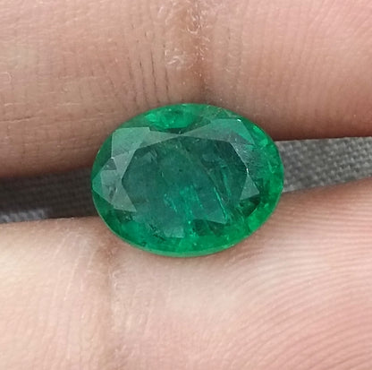 GSI Certified 3.19ct Medium Deep Vivid Green Emerald, 100% Natural Earth Mined Gem - SMSGEMS 