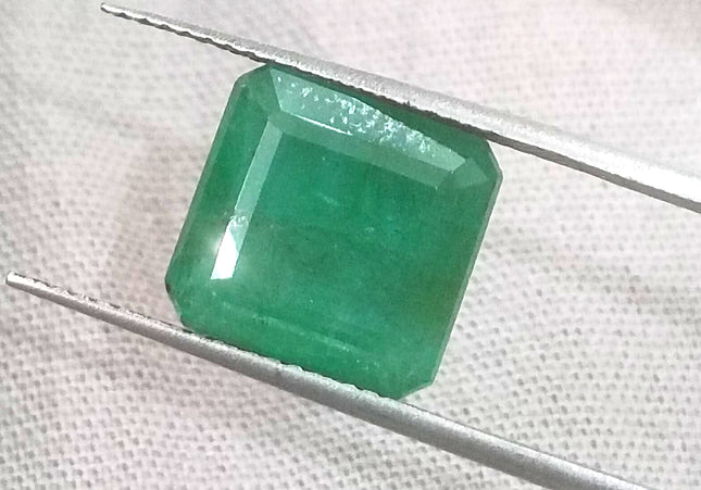 5.30ct Deep Green Natural Zambian Emerald Moderately Clarity Enhanced Loose Gemstone