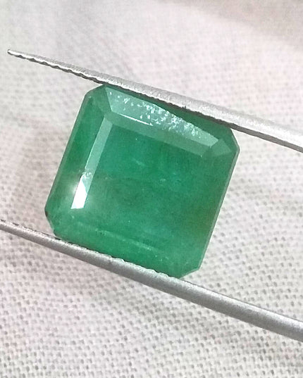 5.30ct Deep Green Natural Zambian Emerald Moderately Clarity Enhanced Loose Gemstone