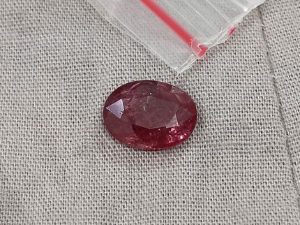 3.22ct Untreated Mozambique Ruby Natural SGL Certified Wine Red Oval Cut Gemstone