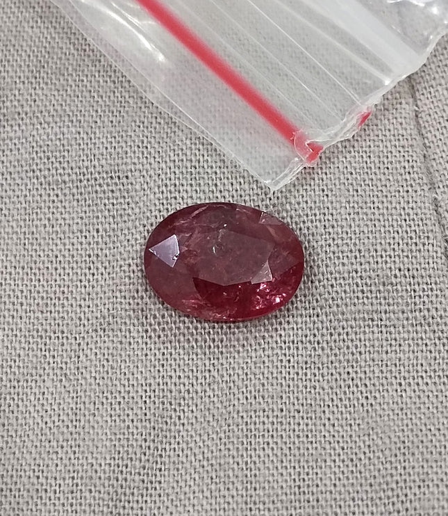 3.22ct Untreated Mozambique Ruby Natural SGL Certified Wine Red Oval Cut Gemstone