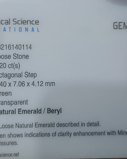 2.20ct GSI Certified Deep Velvet Green Zambian Emerald Minor Oiled Loose Gemstone