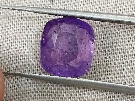 3.89ct Purple Sapphire, Certified Natural Unheated Sri Lanka Origin Cushion Cut Loose Gemstone