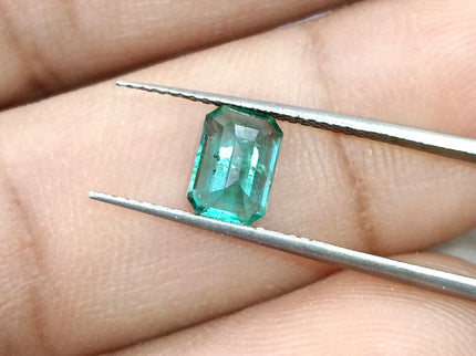 0.96ct Emerald Natural Zambia SGL Certified Medium Deep Green Octagon Cut Loose Gemstone