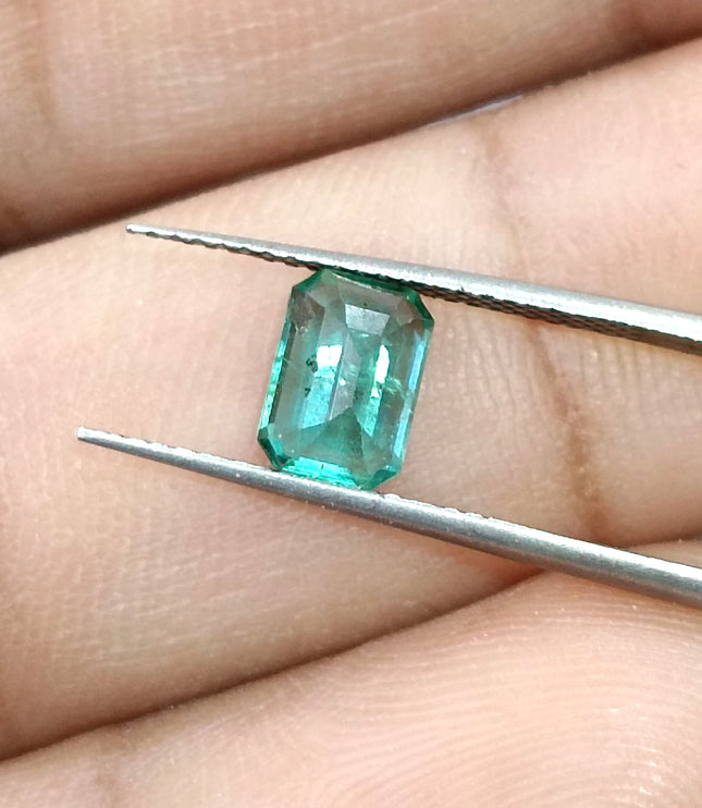 0.96ct Emerald Natural Zambia SGL Certified Medium Deep Green Octagon Cut Loose Gemstone