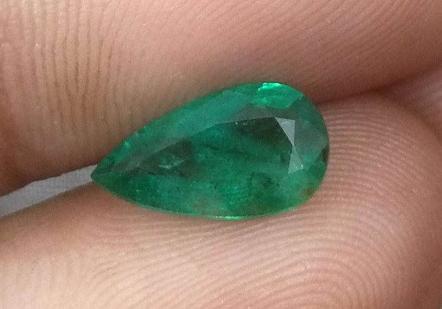 2.08ct GSI USA Certified Deep Pure Green Zambian Emerald Minor Oiled Loose Gemstone
