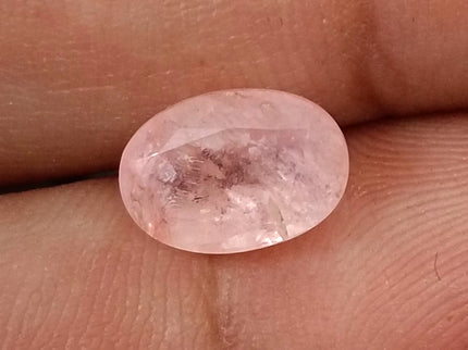 3.38ct Unheated Padparadscha Sapphire Natural GSI Certified Oval Orangy Pink Gemstone