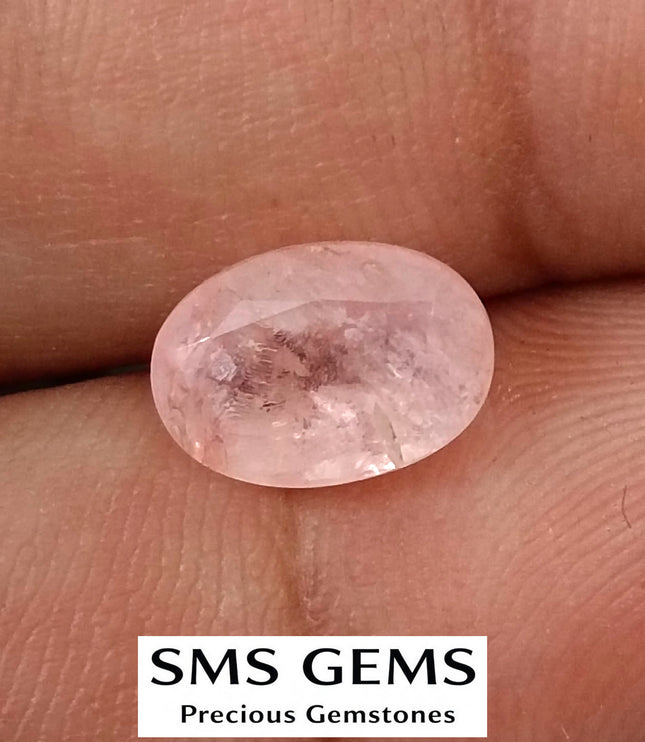 3.38ct Unheated Padparadscha Sapphire Natural GSI Certified Oval Orangy Pink Gemstone