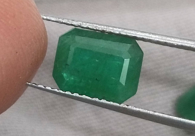 3.63ct/2pcs Emerald Cut Zambian Emerald Pair Natural Loose Gemstones