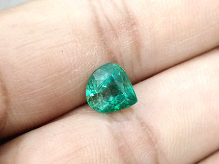 2.44ct Natural Emerald SGL Certified Pear Cut Sparkling Medium Deep Green Gemstone