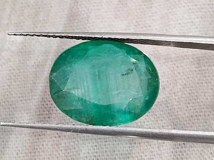 Natural Zambian Emerald 6.54ct Medium Deep Forest Green Oval Cut Big Size Gemstone