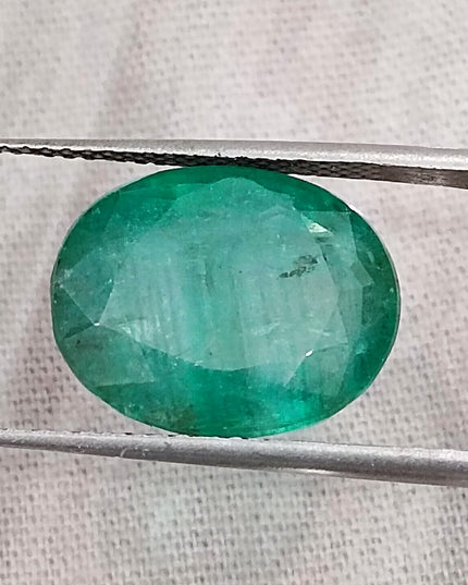 6.54ct Zambian Emerald,  Natural Medium Deep Forest Green Gemstone