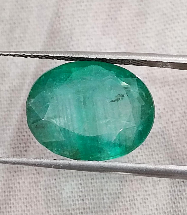 Natural Zambian Emerald 6.54ct Medium Deep Forest Green Oval Cut Big Size Gemstone