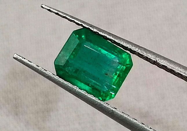 GSI Certified 0.91ct Deep Green Zambian Emerald Minor Oiled Loose Gemstone