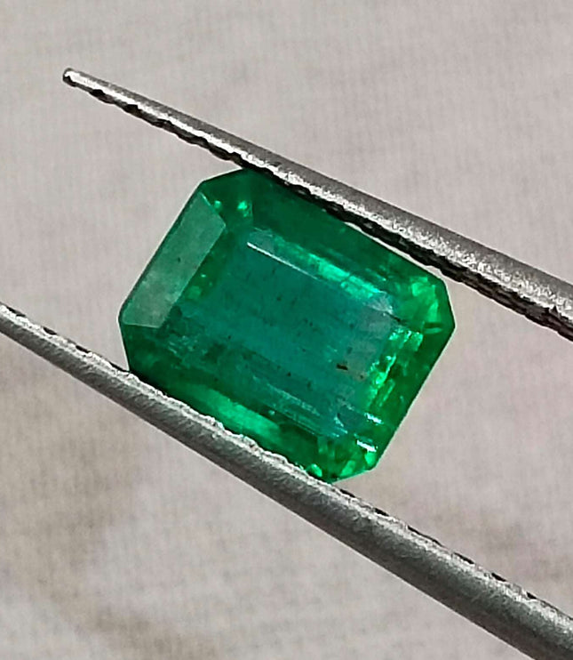 Natural Emerald 0.91ct Certified Zambian Origin Octagon cut Stone