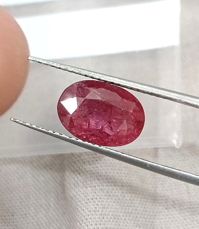 2.87ct Mozambique Ruby Unheated Natural Rasberry Ruby SGL Certified Oval Cut Loose Gemstone