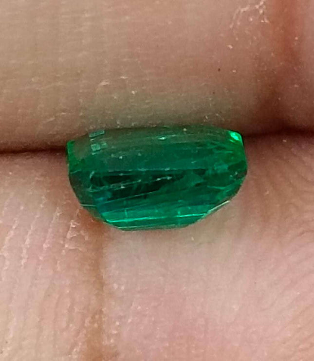 Natural Emerald 0.91ct Certified Zambian Origin Octagon cut Stone