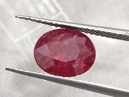 2.93ct Unheated Natural Ruby Mozambique SGL Certified Deep Rasberry Red Gemstone