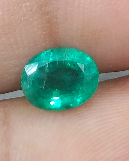 GSI Certified 1.56ct Deep Green Natural Emerald Minor Oiled Loose Gemstone