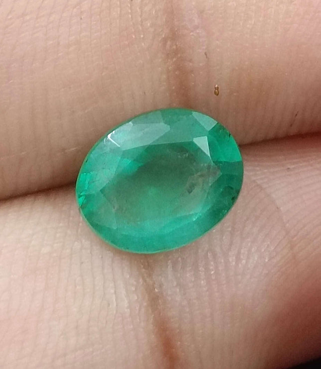 Certified 2.47ct Natural Zambian Emerald Stone.