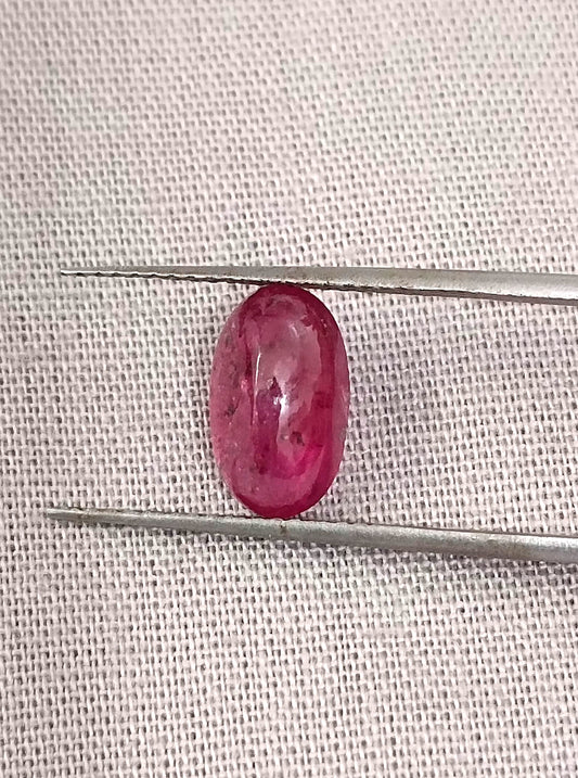 2.45ct Cabochon Cut Ruby , 100% Natural Heated Earth Mined Gemstone