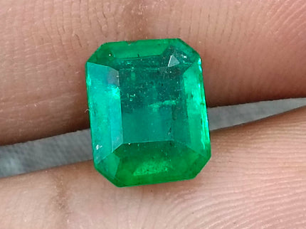 Zambian Emerald 2.40ct Alpine Green Certified Natural Octagon Cut Loose Gemstone