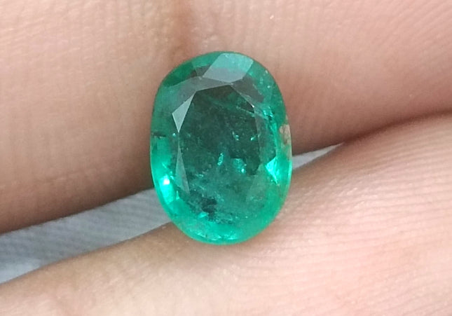 1.87ct GSI USA Certified Medium Deep Green Zambian Emerald Minor Oiled Loose Gemstone