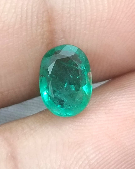 1.87ct GSI USA Certified Medium Deep Green Zambian Emerald Minor Oiled Loose Gemstone