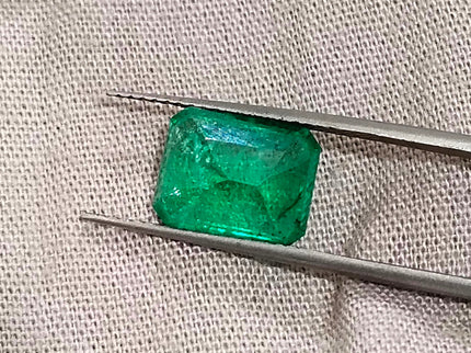 Zambian Emerald 2.76ct Natural Medium Deep Green Octagon Cut Gemstone