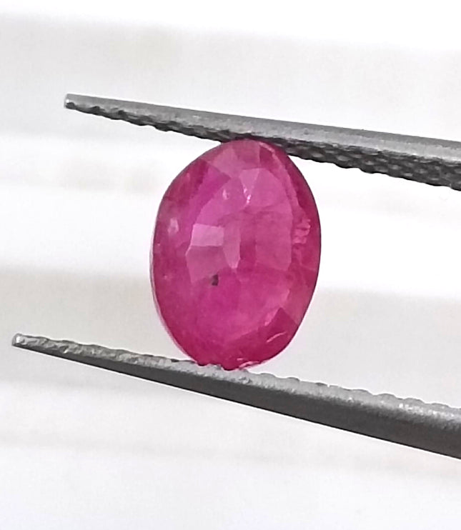 GSI Certified 1.03ct Mozambique Ruby, Natural Untreated Gemstone