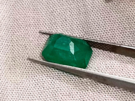 Zambian Emerald 3.29ct Deep Green Octagon Cut Gemstone