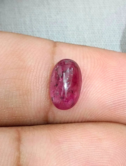 2.45ct Cabochon Cut Ruby , 100% Natural Heated Earth Mined Gemstone