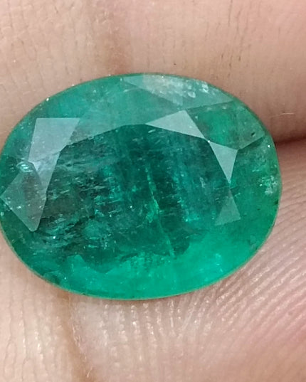 6.54ct Zambian Emerald,  Natural Medium Deep Forest Green Gemstone