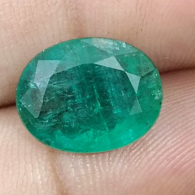 6.54ct Zambian Emerald,  Natural Medium Deep Forest Green Gemstone