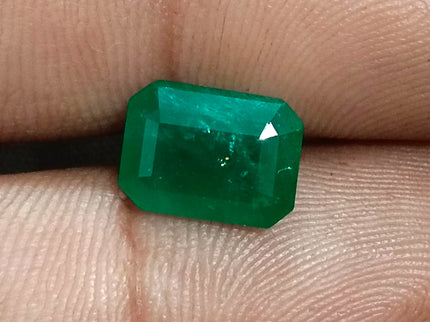 Zambian Emerald 3.29ct Deep Green Octagon Cut Gemstone