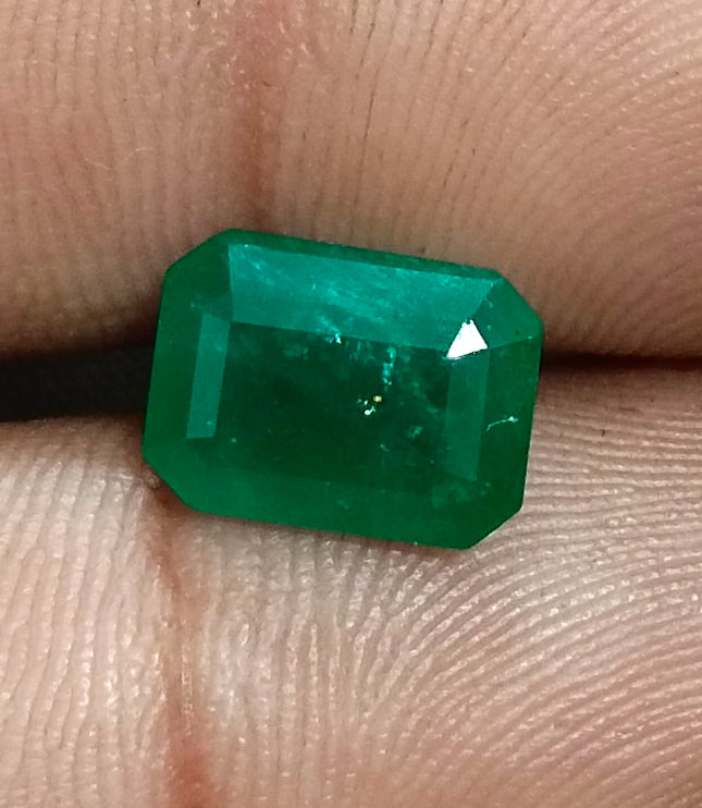 Zambian Emerald 3.29ct Deep Green Octagon Cut Gemstone