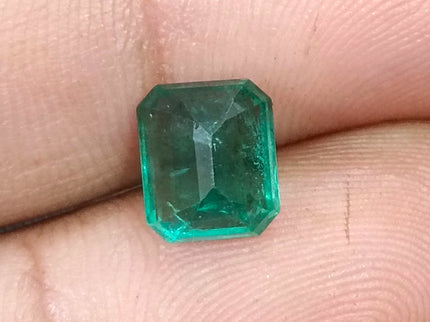 2.37ct Zambian Emerald, Certified Natural Medium Green Octagon Cut Gemstone