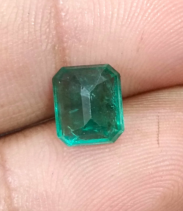2.37ct Zambian Emerald, Certified Natural Medium Green Octagon Cut Gemstone