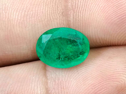 4.33ct Natural Emerald Medium Spring Green SGL Certified Oval Cut Gemstone