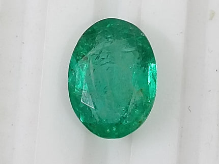 Quality Natural Zambian Emerald 1.24ct Spring Green Color Oval Cut Gemstone