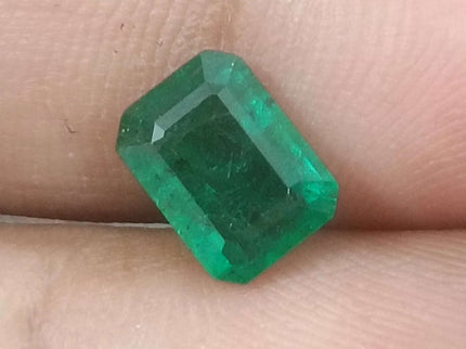 Certified 1.51ct Natural Zambian Emerald, Deep Green.