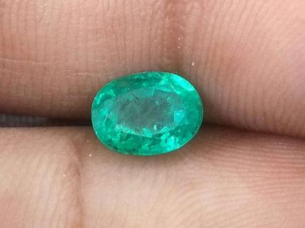 1.31ct Certified Natural Zambian Emerald Shamrock Green Oval Cut Loose Gemstone