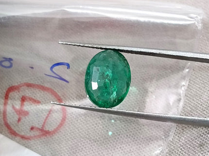 2.81ct Natural Emerald SGL Certified Zambian Deep Pure Green Oval Cut Gemstone