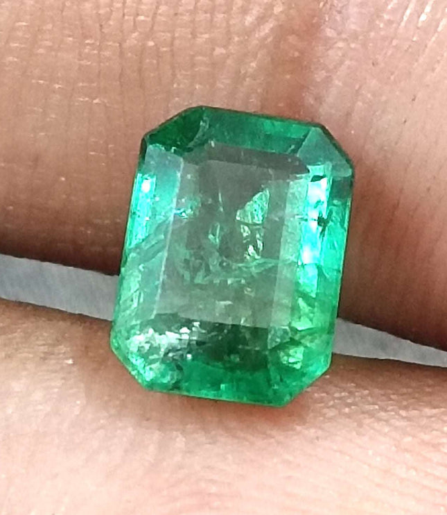 Certified 1.62ct Natural Zambian Emerald