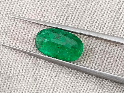 1.25ct Natural Emerald Vivid Deep Green Zambian Oval Cut Loose Gemstone