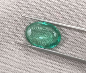 2.74ct Certified Natural Zambian Emerald Medium Light Water Green Stone